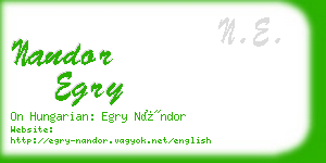 nandor egry business card